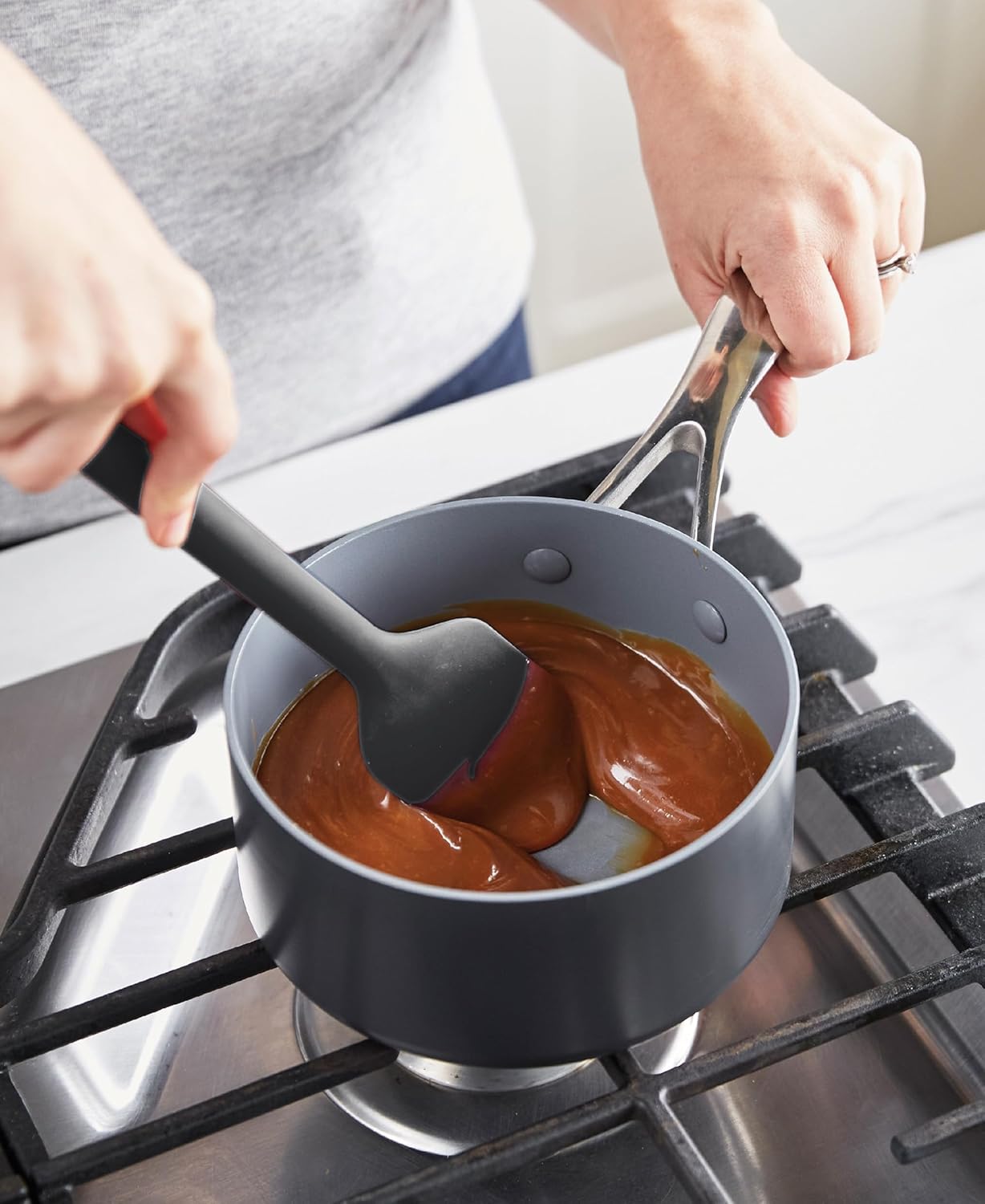 GreenPan Silicone 7 Piece Utensil & Crock Set, Cooking Kitchen Utensil, Flexible Rubber Nonstick Cookware, Rigid Steel Core, Heat-Resistant, Anti-Slip Handle, BPA-Free, Dishwasher Safe, Charcoal Gray