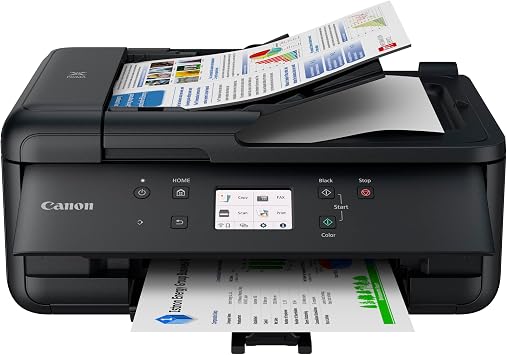 Canon PIXMA TR7650 Multifunktionsdrucker DIN A4 - Farbtintenstrahldrucker schwarz 4 in 1 (Scanner, Kopierer, kabelloser Drucker, Fax, Cloud Link, ADF, WLAN, LCD, 4800 x 1200 DPI, AirPrint & Mopria)