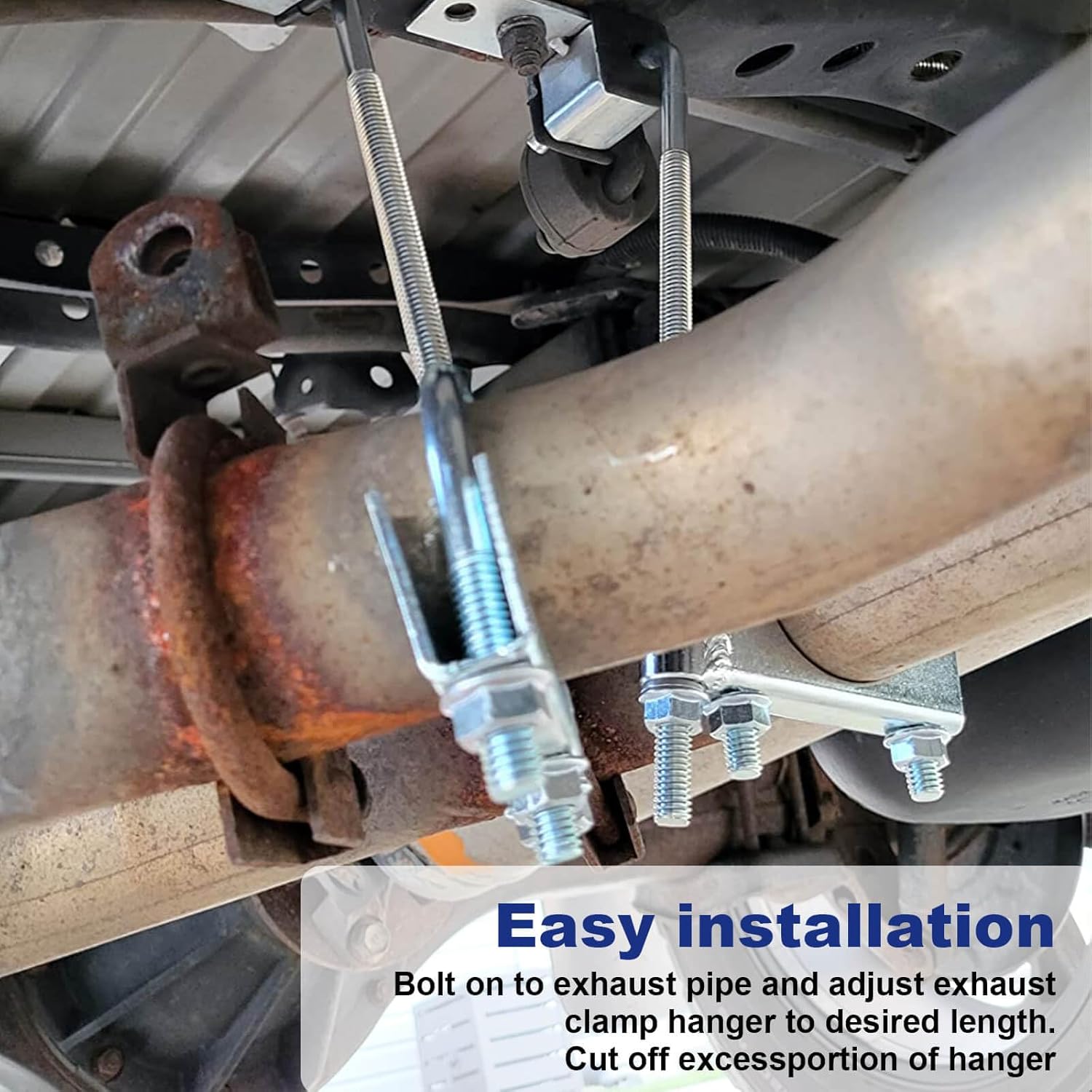 3" Universal Exhaust Clamp with Hanger,Made of Heavy-Duty Steel Clamp with Rear Muffler Hanger Exhaust Pipe,Exhaust System Hanger Car Truck Exhaust Pipe,2PCS (2Pcs 3 Inch)