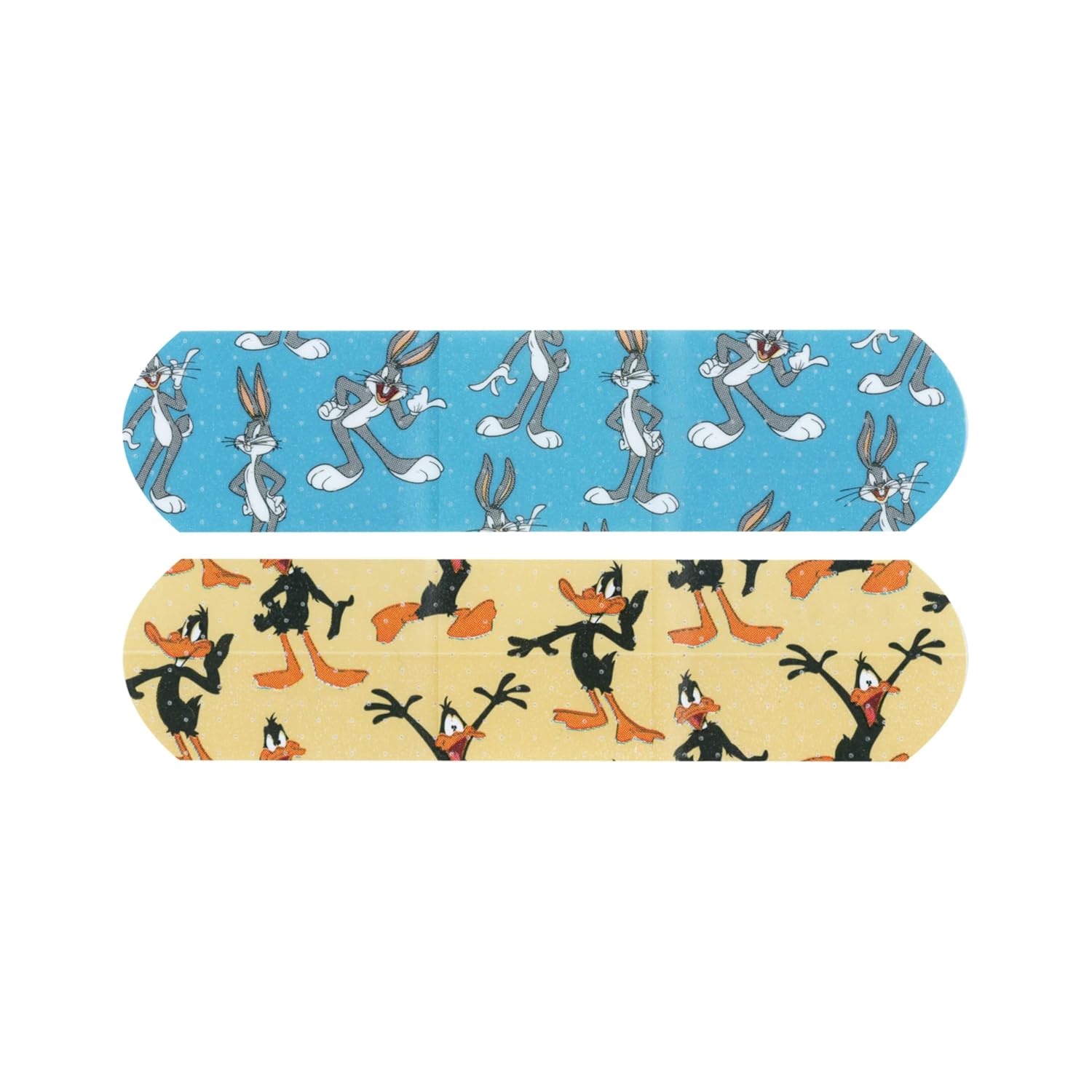 Looney Tunes Bugs Bunny and Daffy Duck Adhesive Bandages with Stat Strip, 3/4" x 3", Box of 100
