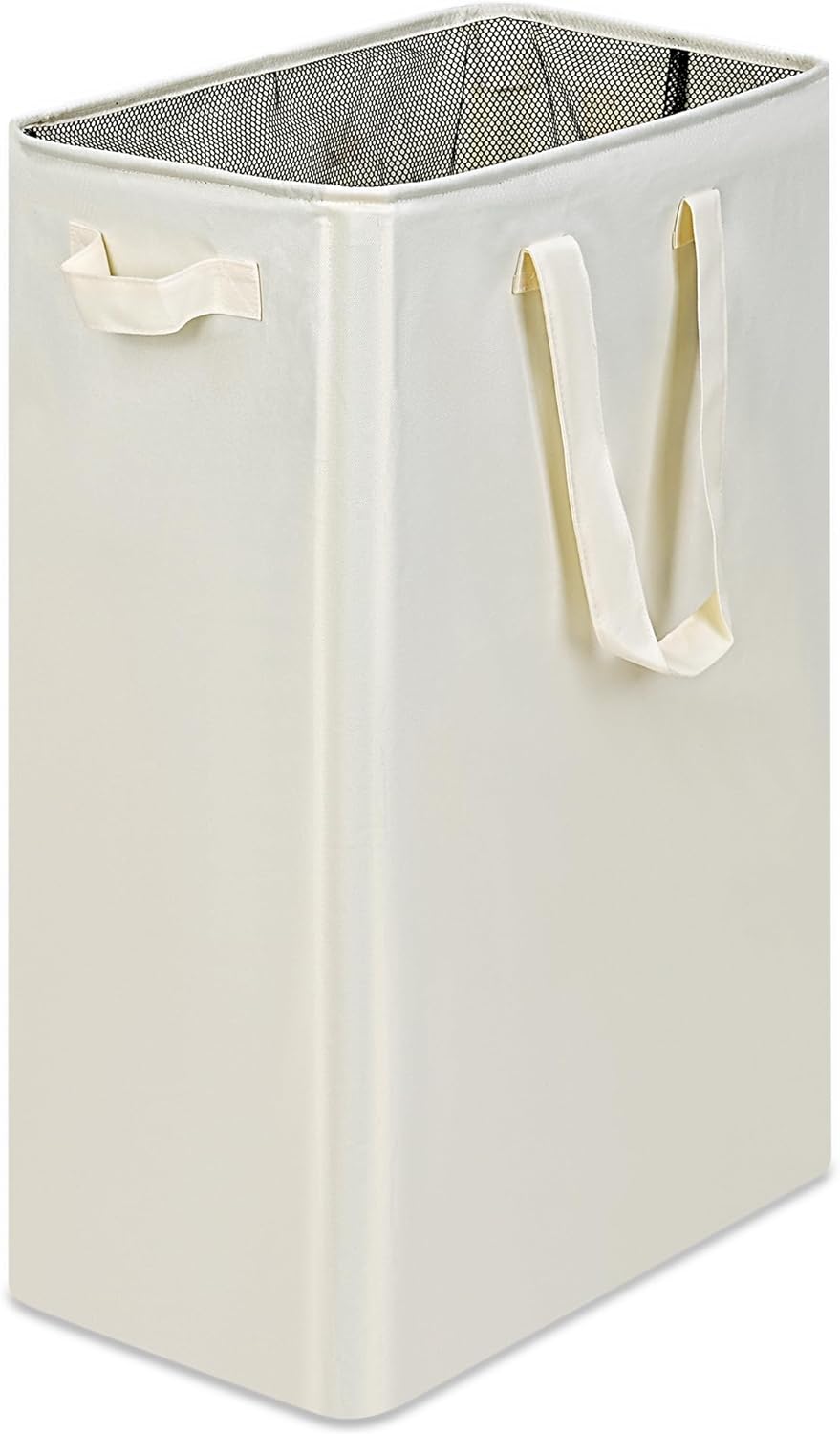 efluky Slim Laundry Basket, Narrow Laundry Hamper with Handles, Collapsible Dirty Clothes Hamper, Tall Laundry Bin for Laundry Room, Dorm and Bedroom, 19.8 Gallon (75L) Beige Beige 75L
