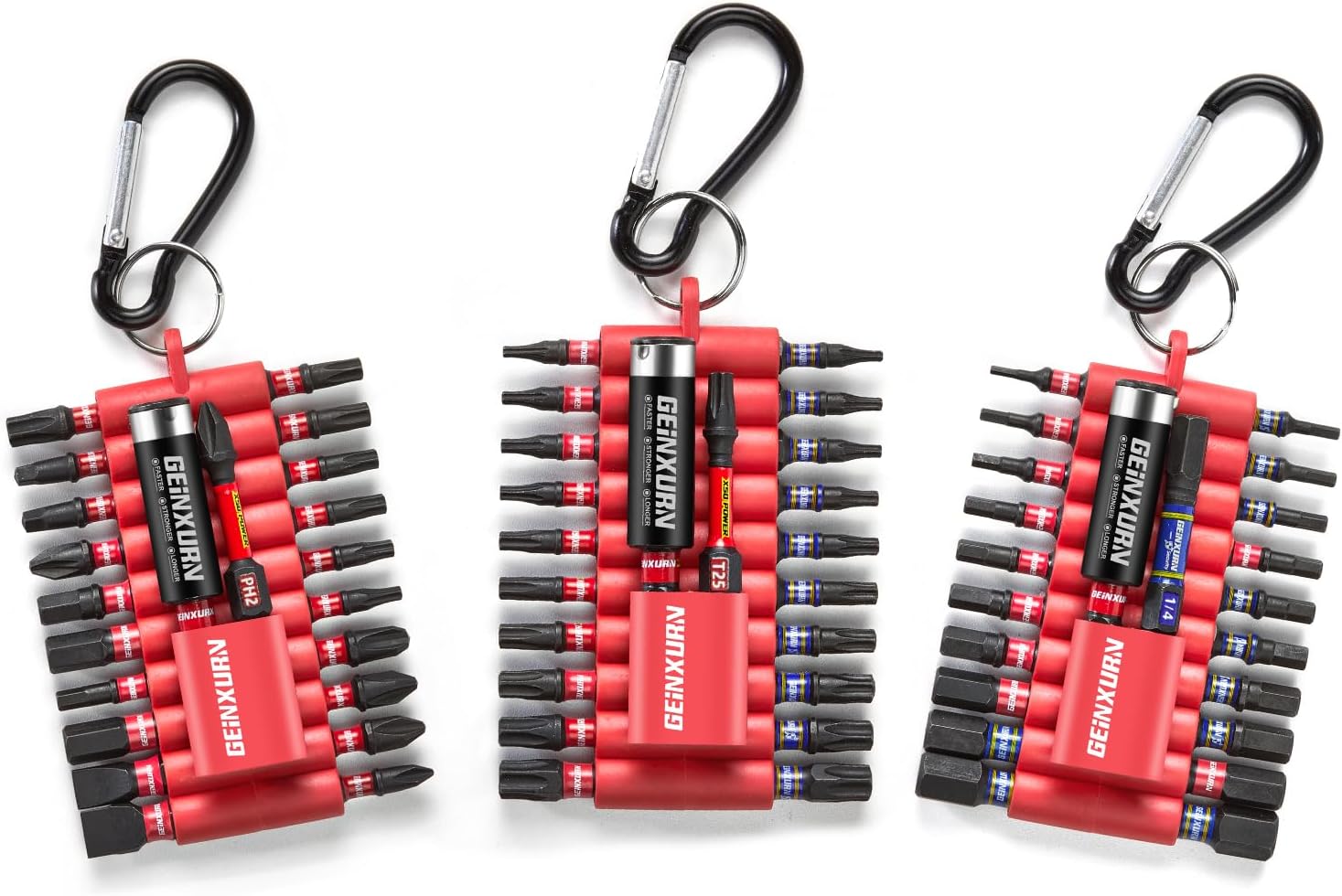 Geinxurn (PH/TORX/HEX/PZ/SQ/SL) Screwdriver Bits Set, 66 Pieces Impact 1”/ 2”Magnetic S2 Steel Multi Power Insert Driver Bits and 3Pc Bit Holder with Organizer Sleeve