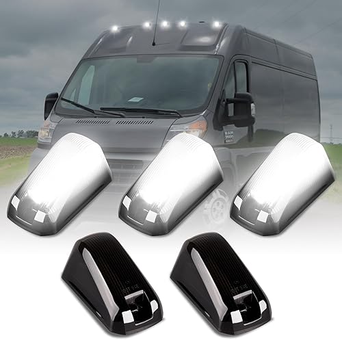 Miniatura 1 de 5 Uds. Luz LED blanca para techo de cabina de techo, luces marcadoras de cabina para Dodge RAM PROMASTER 1500 2500 3500 LED luces de techo con lente