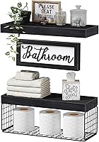 Vista 1 de QEEIG Estantes de baño sobre el inodoro - Almacenamiento de papel montado en la pared, decoración de granja, decoraciones estéticas, letrero