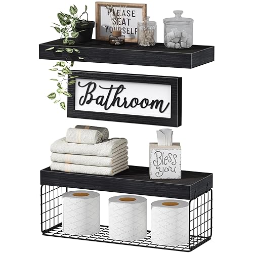 QEEIG ‎Bathroom Shelves Over Toilet - Paper Storage Wall Mounted