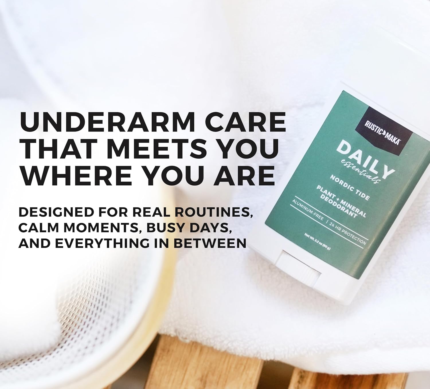 Rustic MAKA Nordic Tide Natural Deodorant for Women - 24-Hour Odor Protection, Aluminum-Free, Baking Soda-Free, Magnesium-Based - Image 7