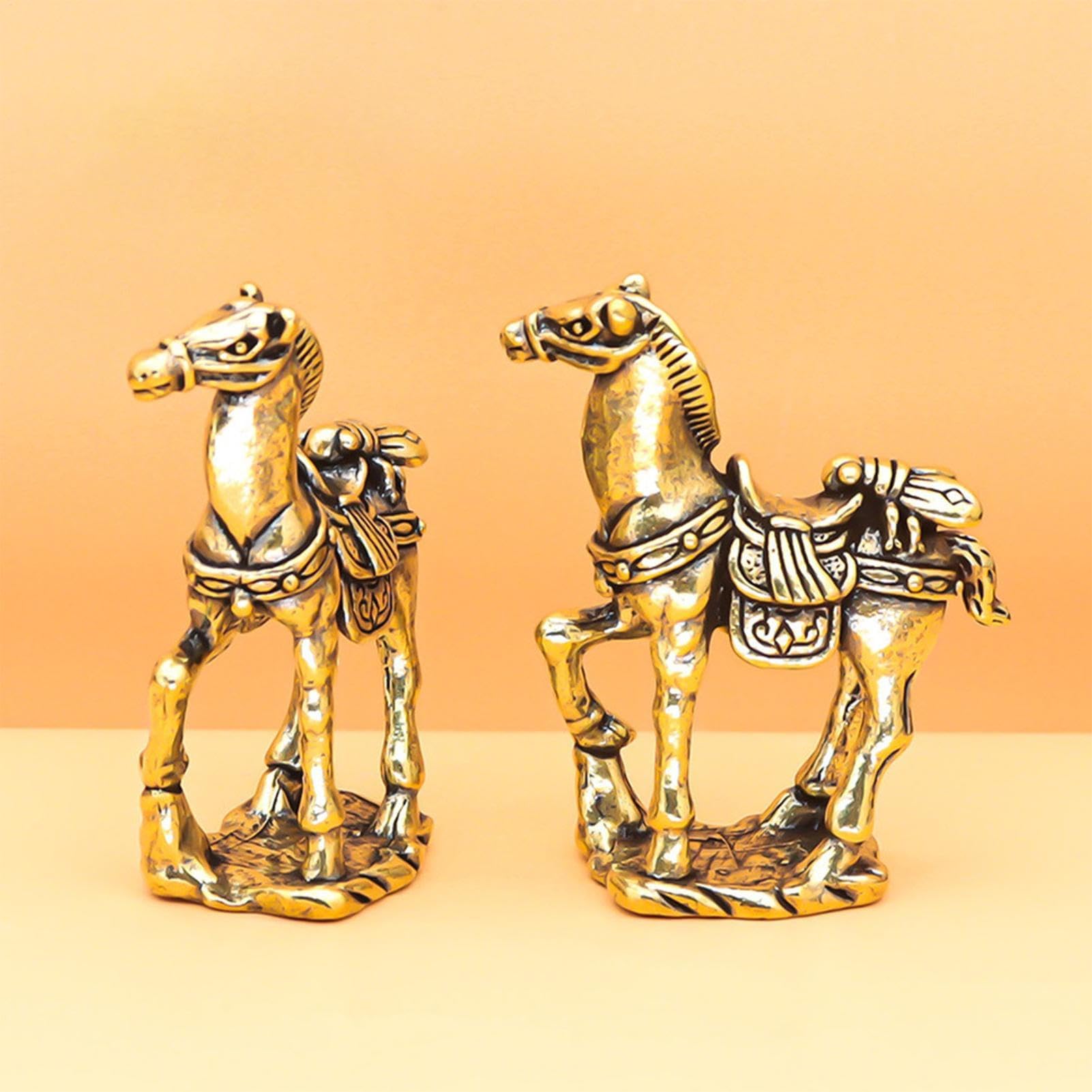 Estatuilla China símbolo de latón de la Estatua del Caballo de la Riqueza para el Estante del Escritorio de Oficina