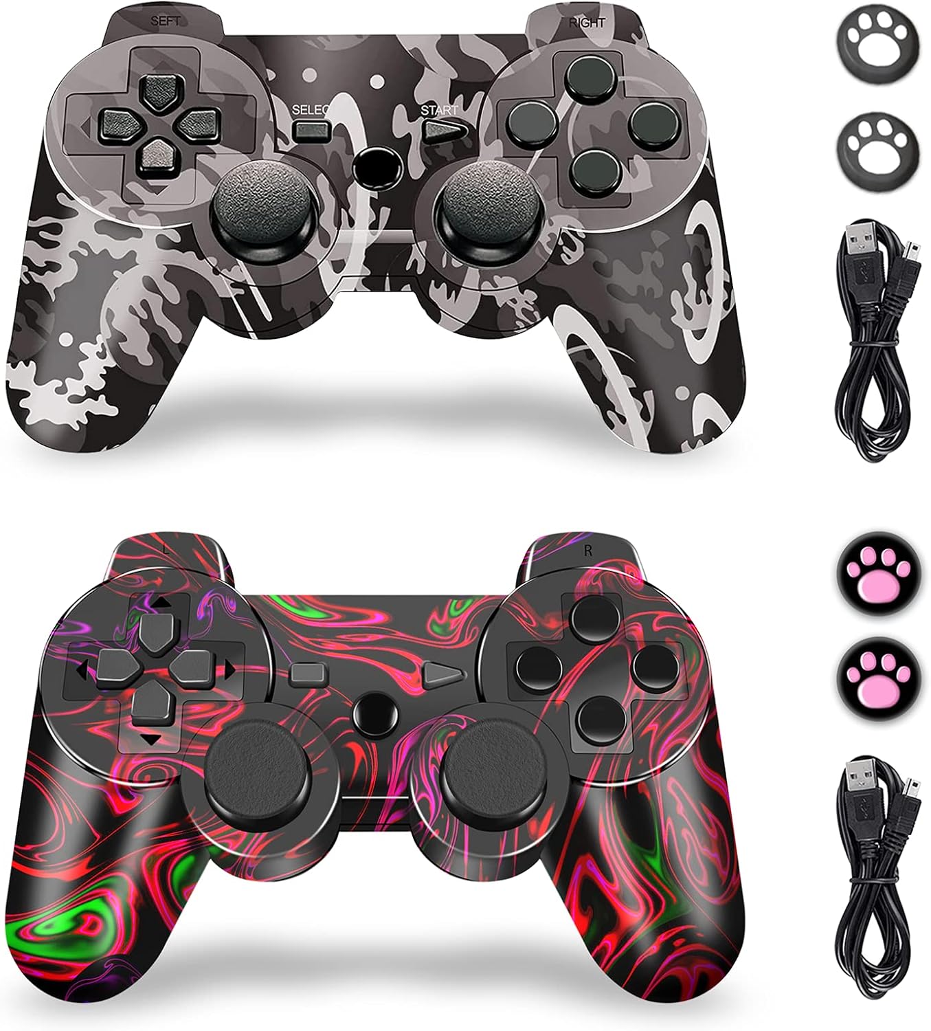 Controller Wireless 2 Pack, CFORWARD Wireless Controller Compatible for play3 Gamepad Remote Controller with Joy sticks
