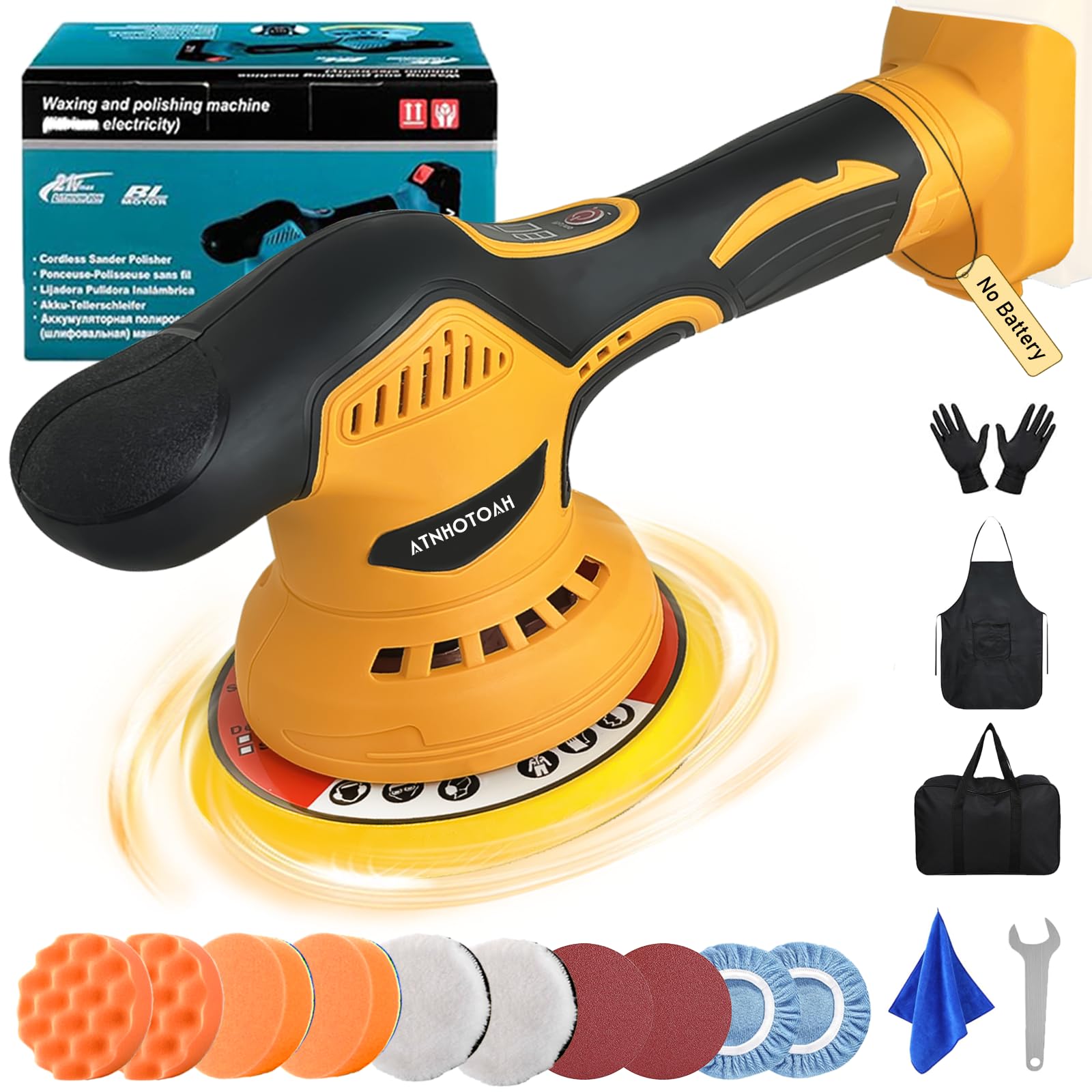 Cordless Car Buffer Polisher for Dewalt 20V Battery, 6 Inch Portable ...