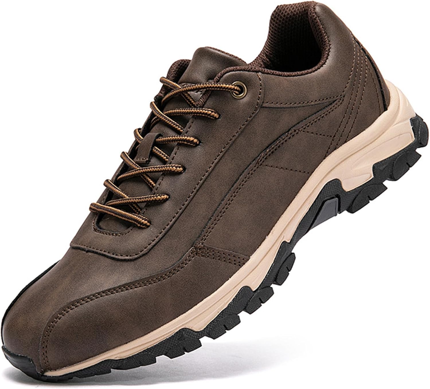 Orthop dische Schuhe Herren Leicht Trekkingschuhe rutschfeste Outdoor Schuhe Atmungsaktiv Freizeitschuhe Slip-on Walkingschuhe Weit Herren SneakerBraun41/255mm