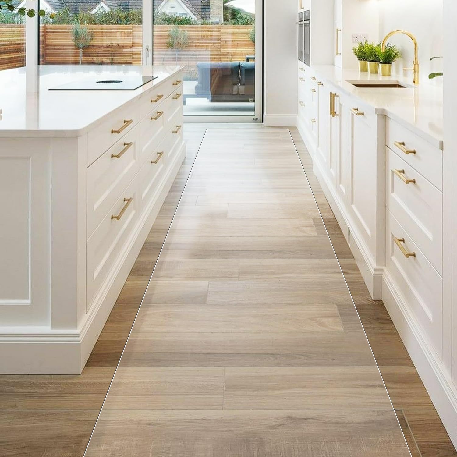 Clear Runner Rug for Hallway, 3'x10' No Slip Waterproof Kitchen Standing Floor Mat for High Traffic, Vinyl Indoor Outdoor Entryway Area Rug for Laundry, Bedroom, Living Room Clear 3' x 10' (Rectangular)