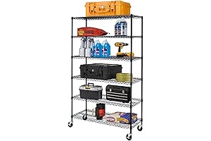 BESTOFFICE FURNITURE Extra-Large Heavy-Duty Wire Shelving with Height-Adjustable Casters