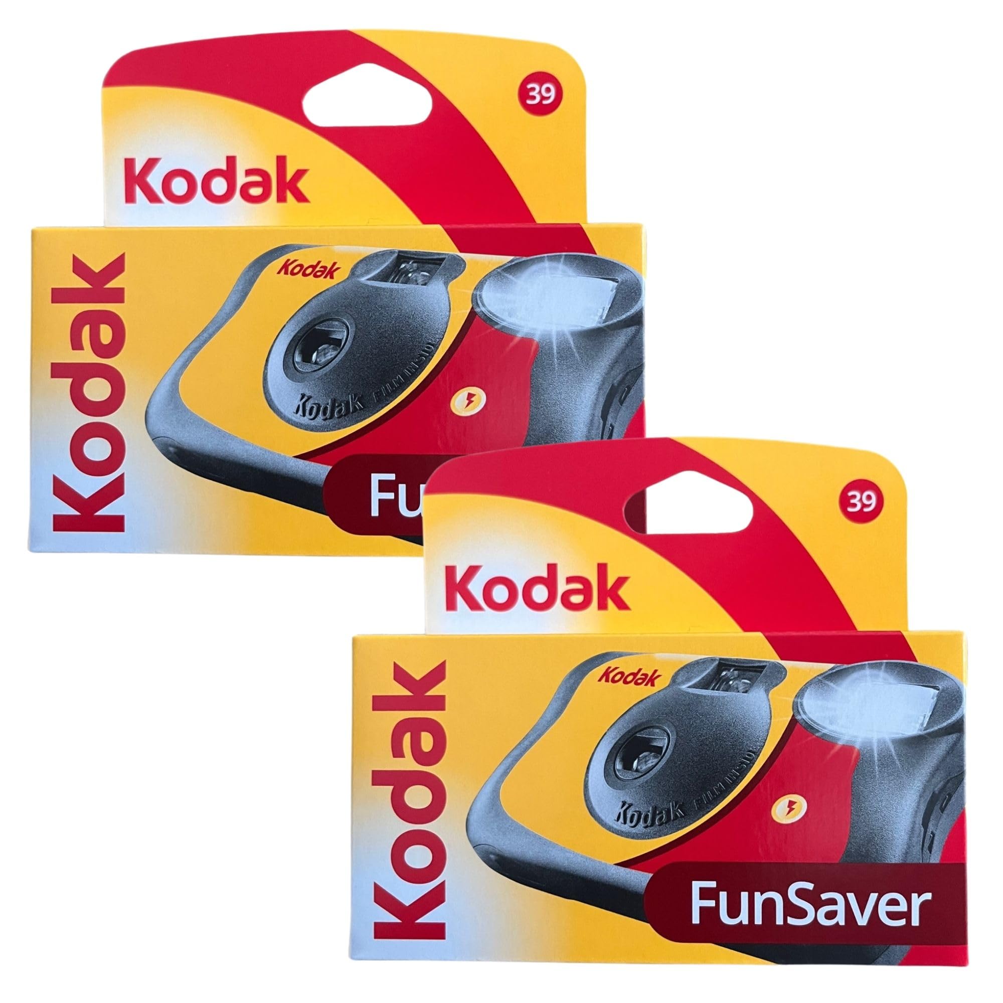 Lot de 2 appareils photo jetables Kodak Funsaver 35 mm à usage unique avec 39 poses et carte de conseils pour photographie Clikoze