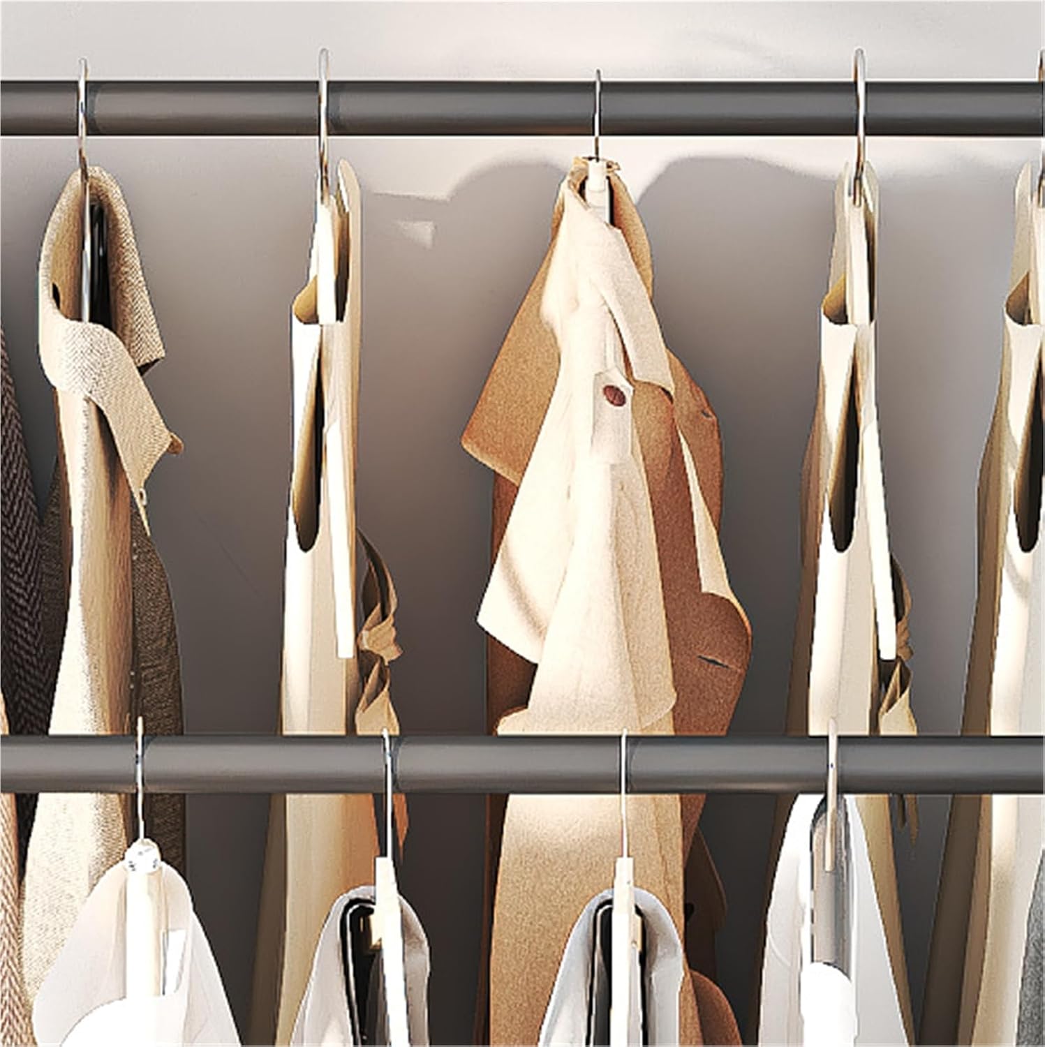 Bedroom Closet, Simple Clothes Rack Clothing Rack Wardrobe Closet Organizer System Freestanding Garment Rack Armoire Wardrobe(White)