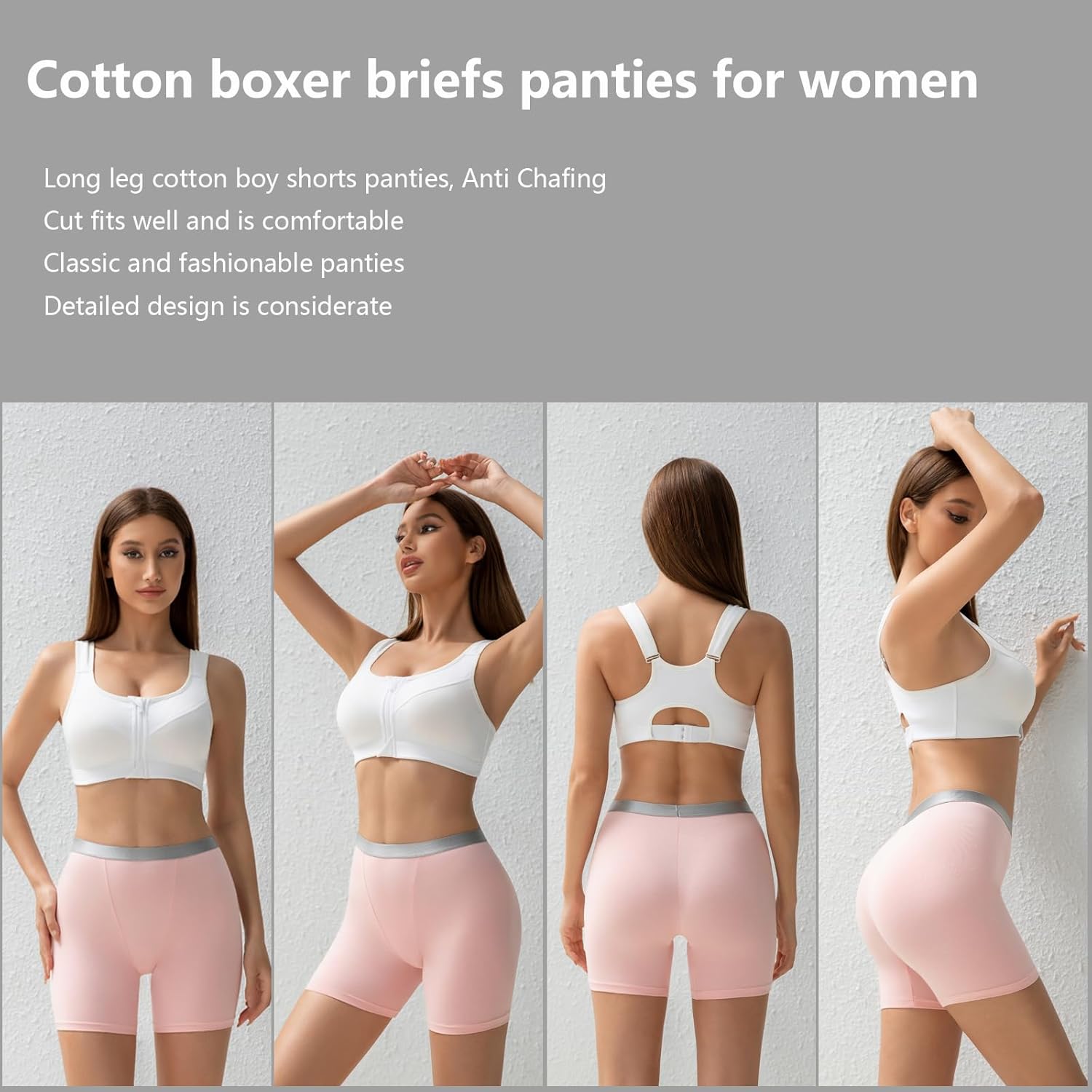 moonlight elves Womens Boxer Briefs Panties, Cotton Comfortable Boy Shorts Underwear, Boxers Underwear For Ladies 4 Pack - Image 3