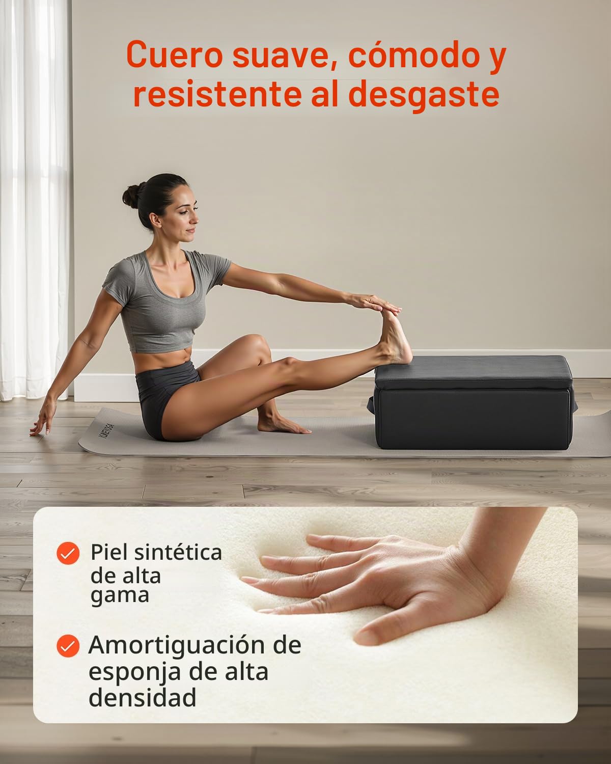 VEVOR Caja de Ejercicios de Pilates con Asiento, Equipo de Pilates de Madera Multicapa, Mejora la Fuerza, el Equilibrio y el Rango de Movimiento, Negro, Capacidad de 159 kg, 625 x 435 x 240 mm