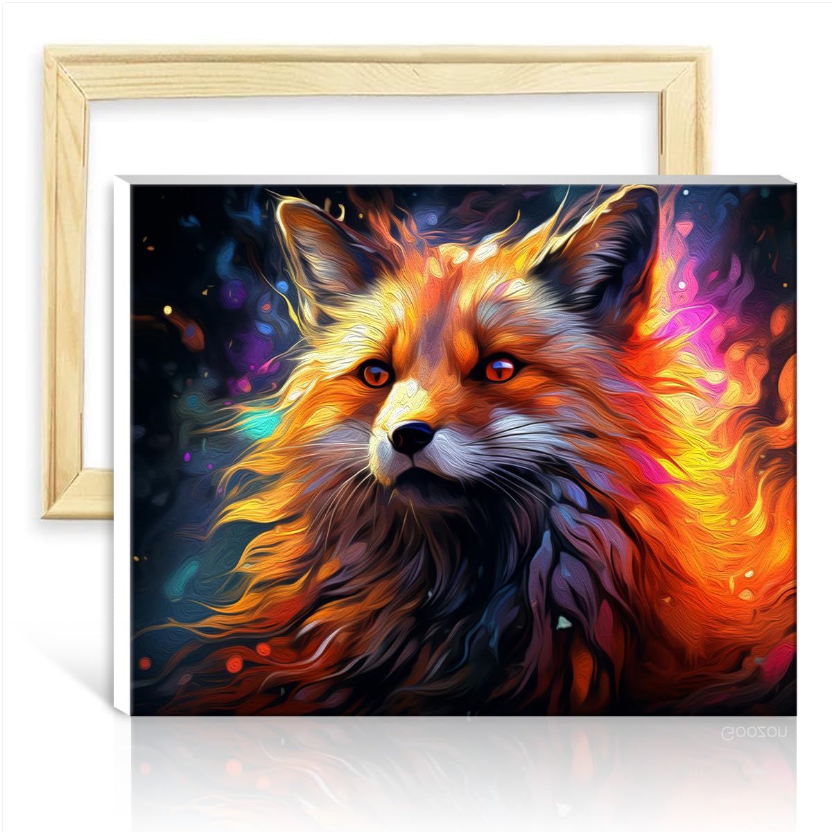 TANGFEIY Paintting Firefox DIY Paint by Number with Brushes Acrylic Pigment Digital Painting Project for Home Decor Gifts DIY Frame(40x50cm) โ image 1