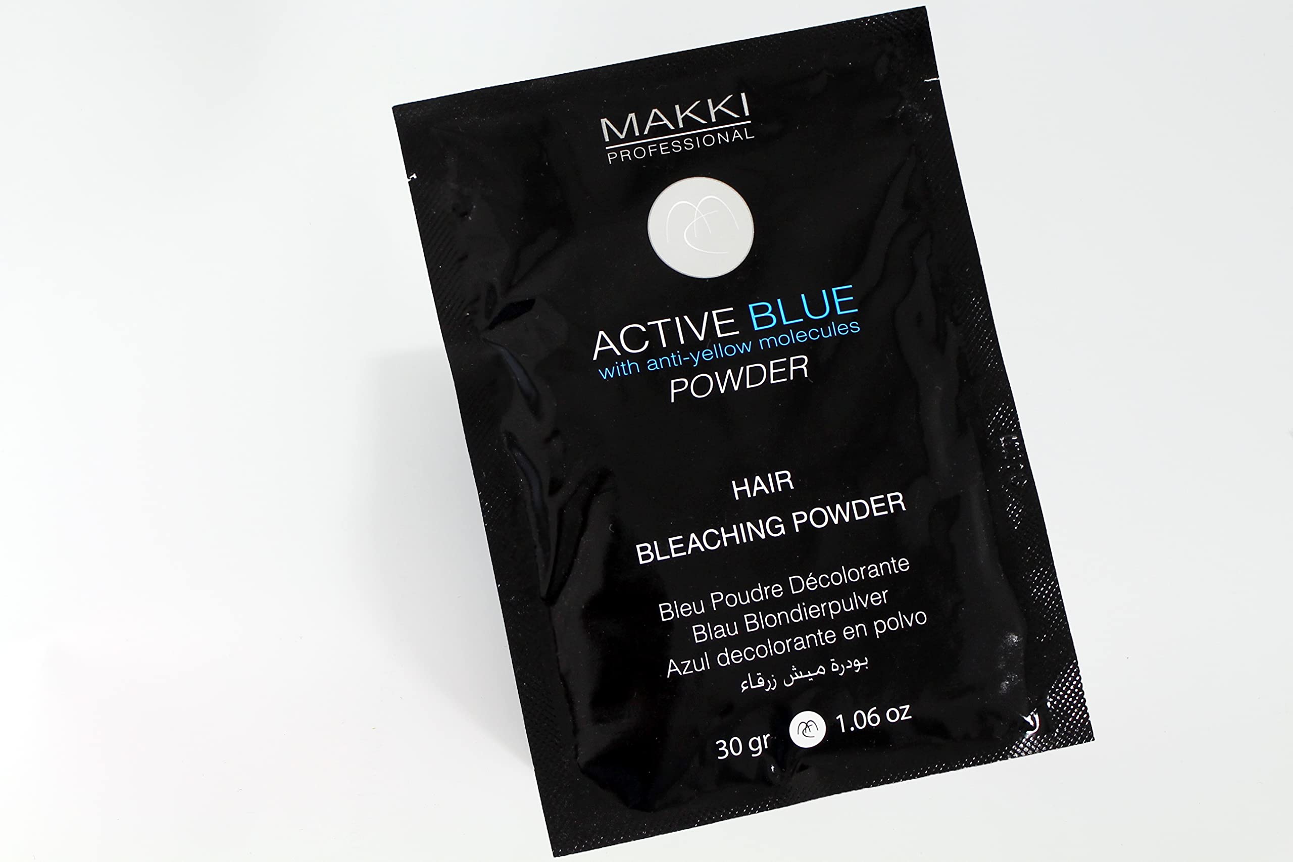 MakkiActive Blue Hair Bleach Bleaching Powder with ANTI YELLOW molecules 30g Powerful up to 5 level lift Hair Lightening