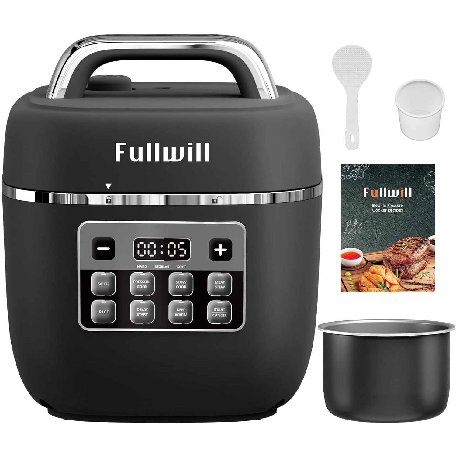 Fullwill Electric Pressure Cooker Lite Slow Cooker Rice Saut Warmer Olla de Presion Nonstick Pot 3 Quarts