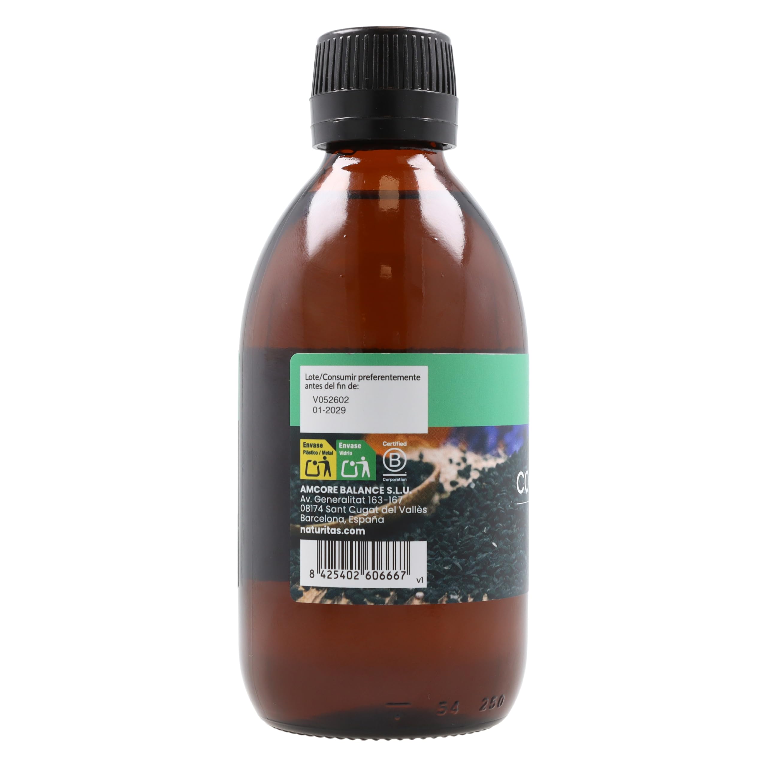 Aceite vegetal de comino negro Bio | 250 ml | Naturitas Essentials | Aceite comino negro Bio (Nigella sativa) | Pieles sensibles y reactivas | Masajes y Aceites