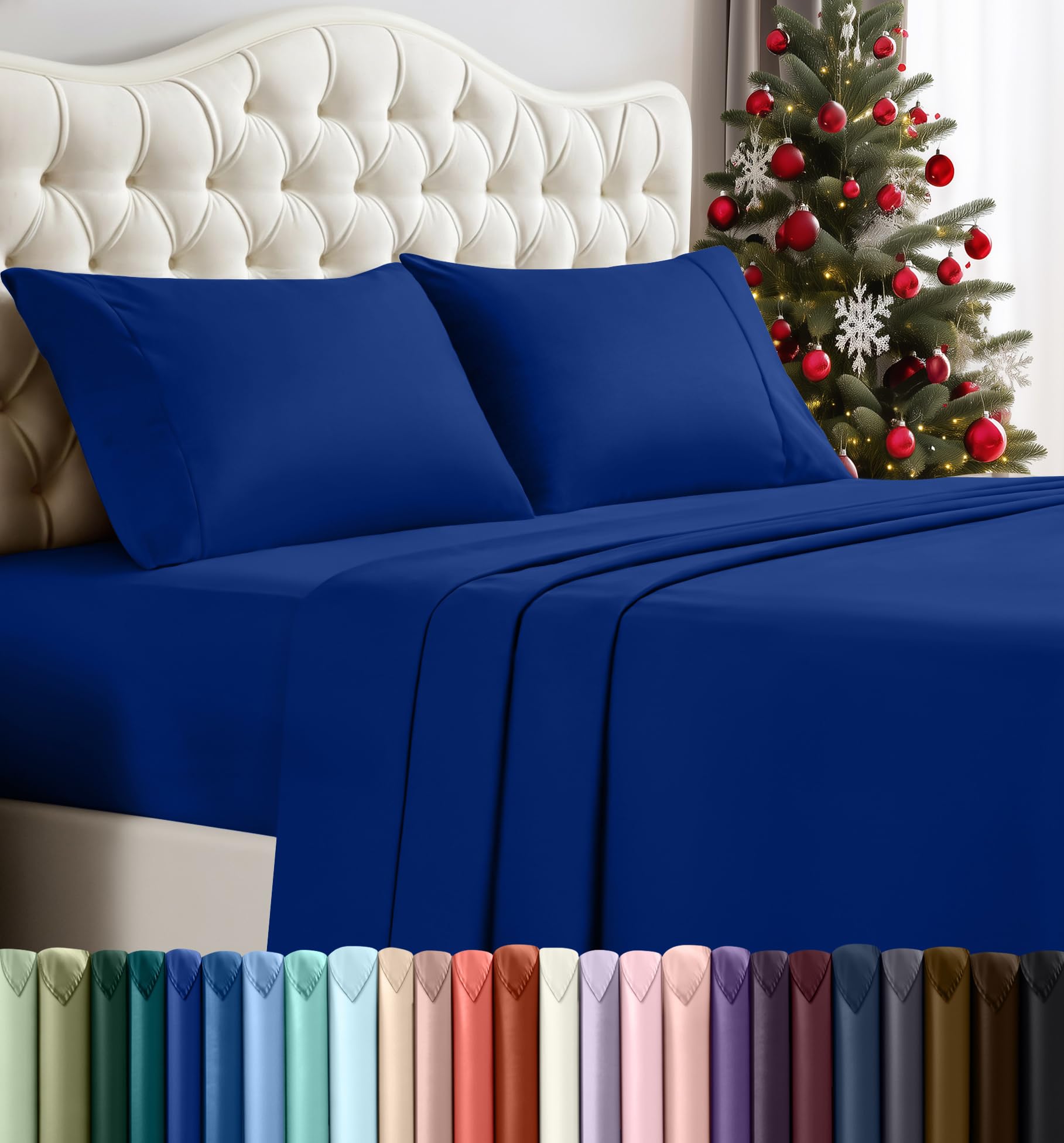Utopia Bedding Full Bed Sheets Set - 4 Piece Bedding - Brushed Microfiber - Shrinkage and Fade Resistant - Easy Care (Full, Royal Blue)