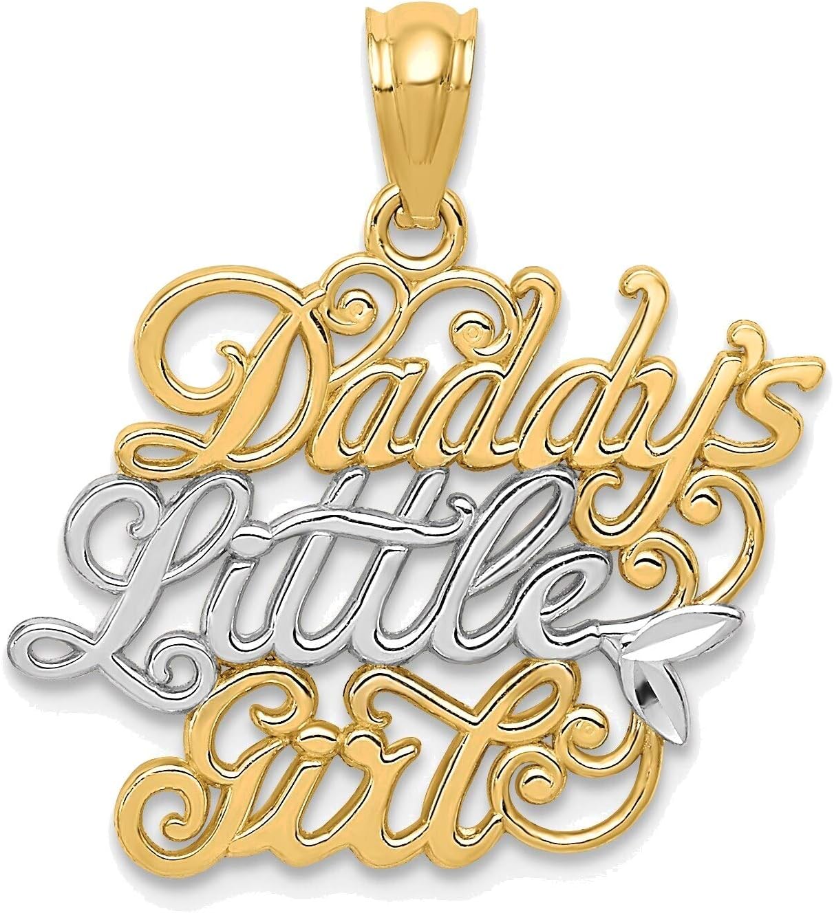 Bonyak Jewelry and Rhodium Daddys Little Girl Pendant in 14K Yellow Gold with Rhodium Plating