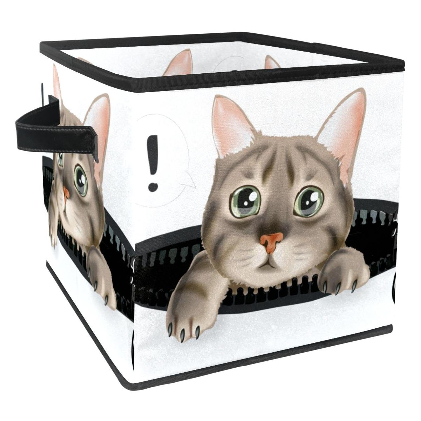 Boîte de rangement pliable motif chat puzzle pour placard
