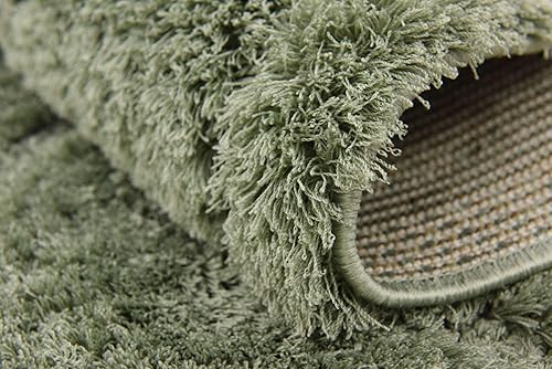 Vista 107 de Unique Loom Trellis Shag Collection Plush Geometric Modern Moroccan Lattice Green Runner Rug (2' 0 x 6' 7)