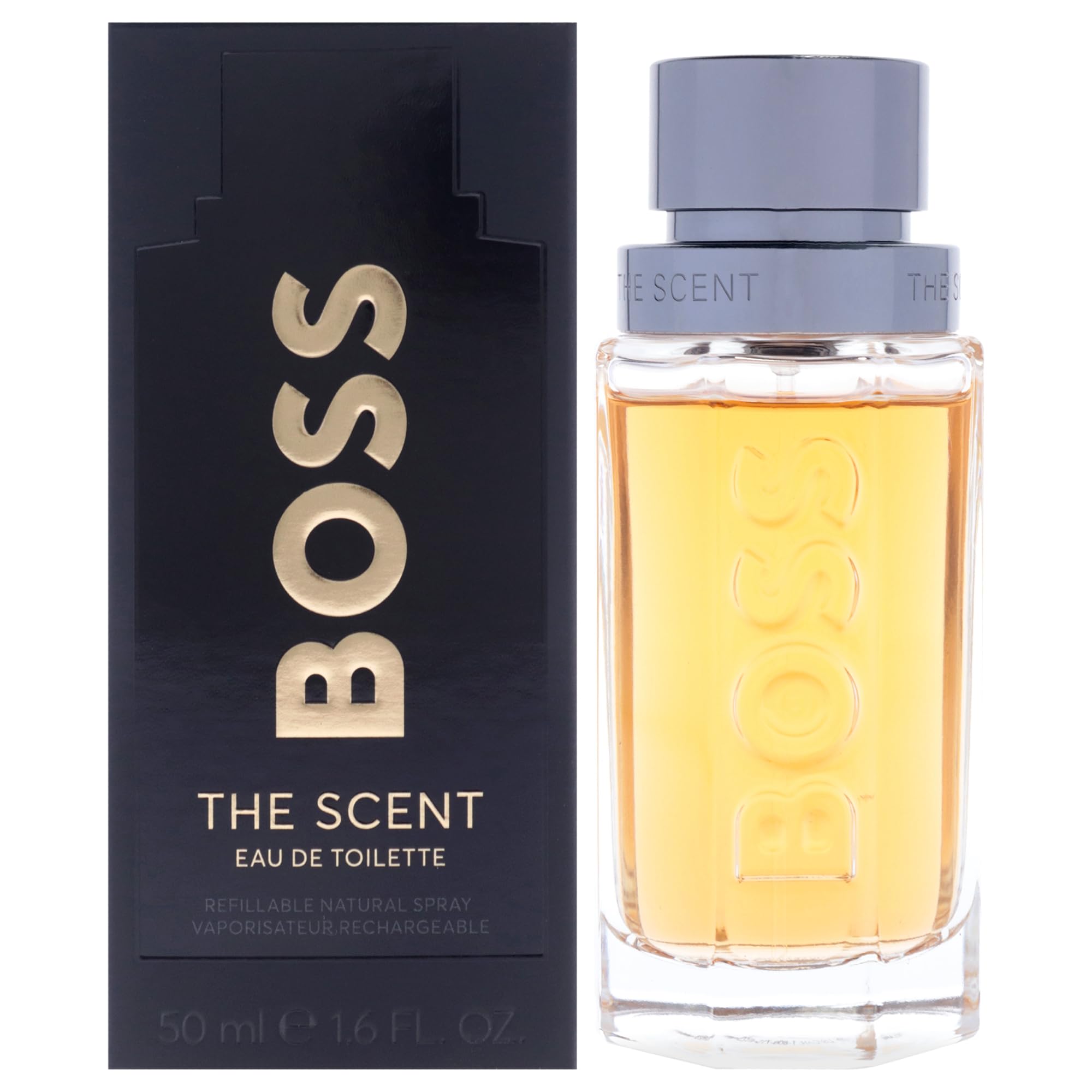 BOSS The Scent - Eau de Toilette for Him - Ambery & Woody Fragrance With Notes Of Ginger, Maninka Fruit, Leather Accords - Medium Longevity