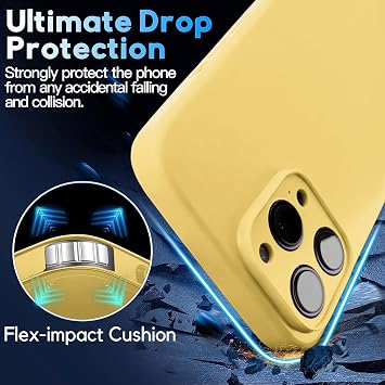 クロスボディ ランヤード ストラップケース iPhone 14用 ネック クロスボディ 調節可能なホルダー 取り外し可能 落下保護 耐衝撃 ハンズフリーシリコンケースカバー 6.1,150cmストラップ iP14 - イエロー