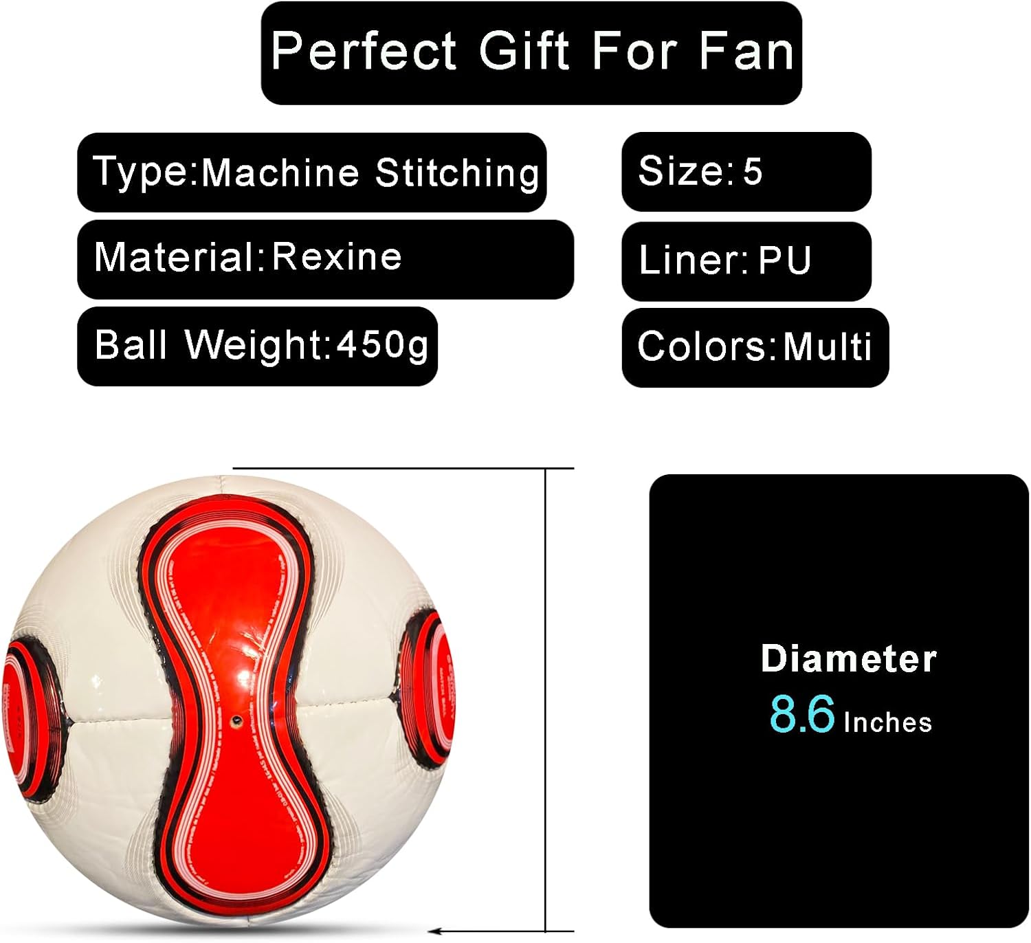 World Cup 2006 Soccer Ball Size 5 – Germany Match Replica Football, Iconic World Cup Design, Perfect for Soccer Fans