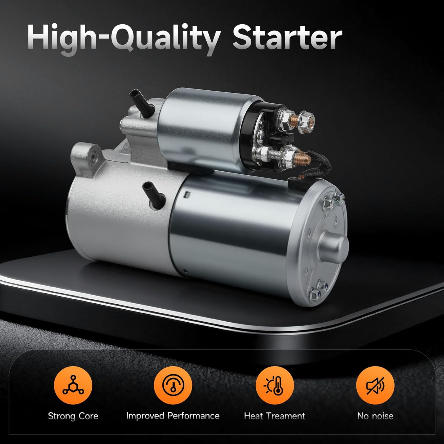 Ford Starter Compatible with 00-05 Excursion, 99-13 Expedition F-150 F-250 F-350 F-450 F-550 Super-Duty Lincoln Navigator, 05-10 Mustang, 99-13 V8 V10 4.6 5.0 5.4 6.2 6.8L Replace 4L34-11000-AA 6646N