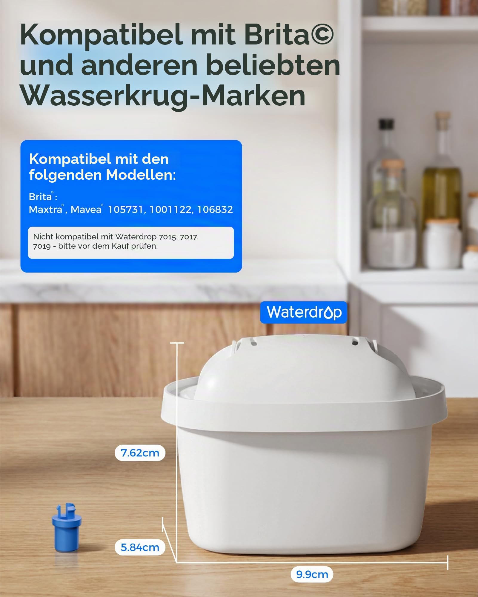 Waterdrop Filterkartuschen, Ersatz für Brita® Maxtra+® Plus, Maxtra Pro® All-in-1 Wasserfilter, Kompatibel mit Brita® Marella® Kanne, Reduziert PFAS, PFOA/PFOS, TÜV SÜD, NSF Zertifiziert (12)