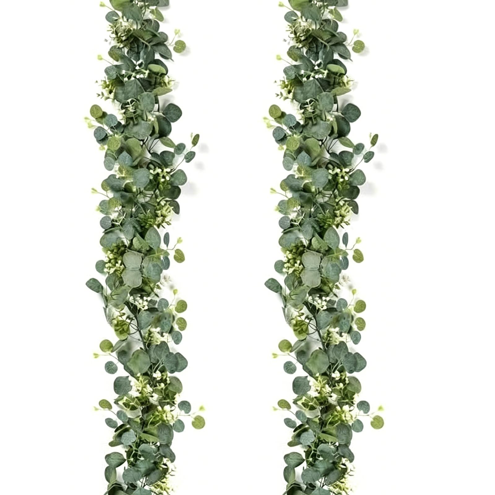 CYunhui Artificial Eucalyptus Garland for Outdoor Decor 180cm, 2Pcs