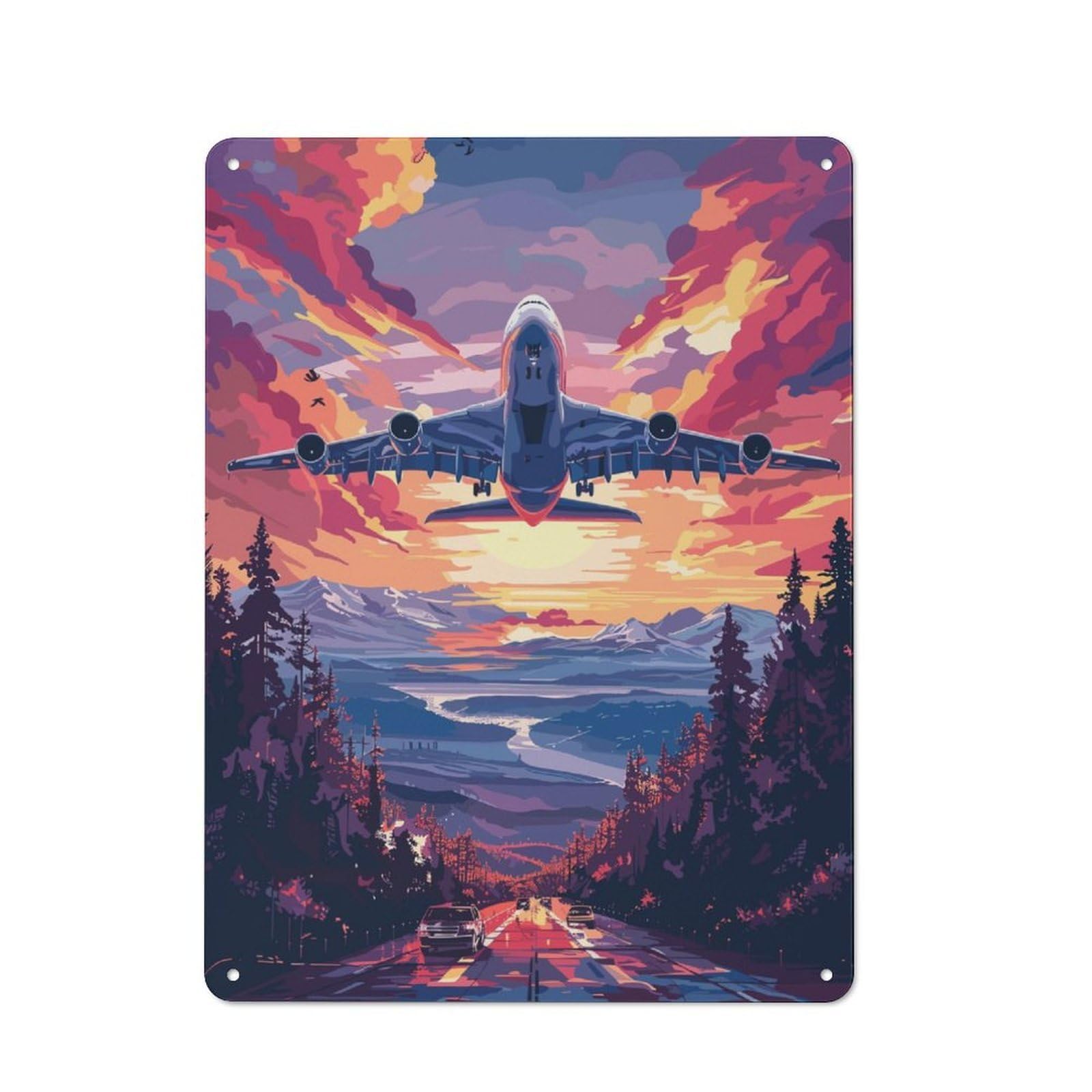 Junmoney A380 Beautiful Tech Plane Metal Plaque 40X30cm With For Garage Wall, Vintage Decor, For Vintage Wall Decor Fans, For Metal Sign Collectors