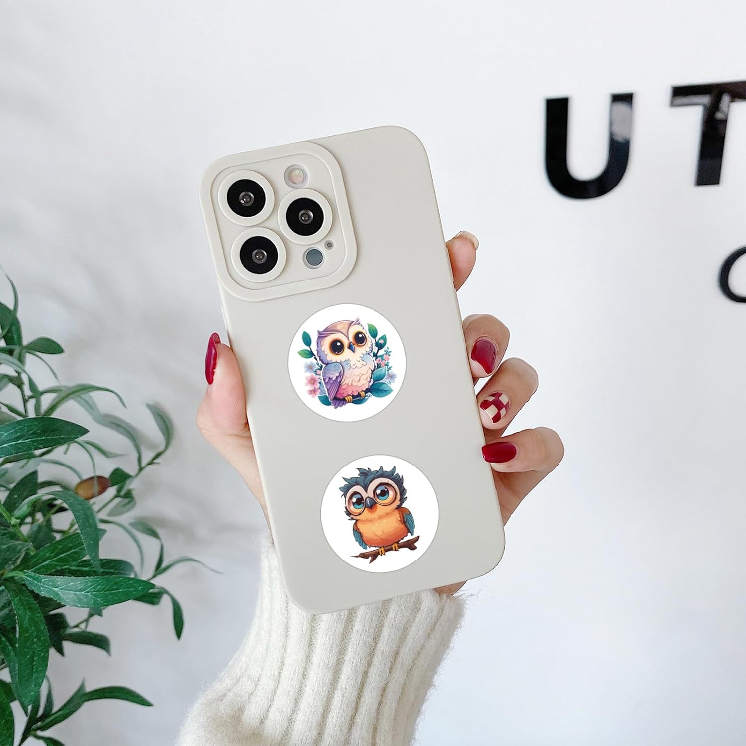 500枚 フクロウステッカー、カートゥーン カラフル フクロウ ロール ステッカー ラベル 子供用 幼児のパーティーの記念品 教師賞