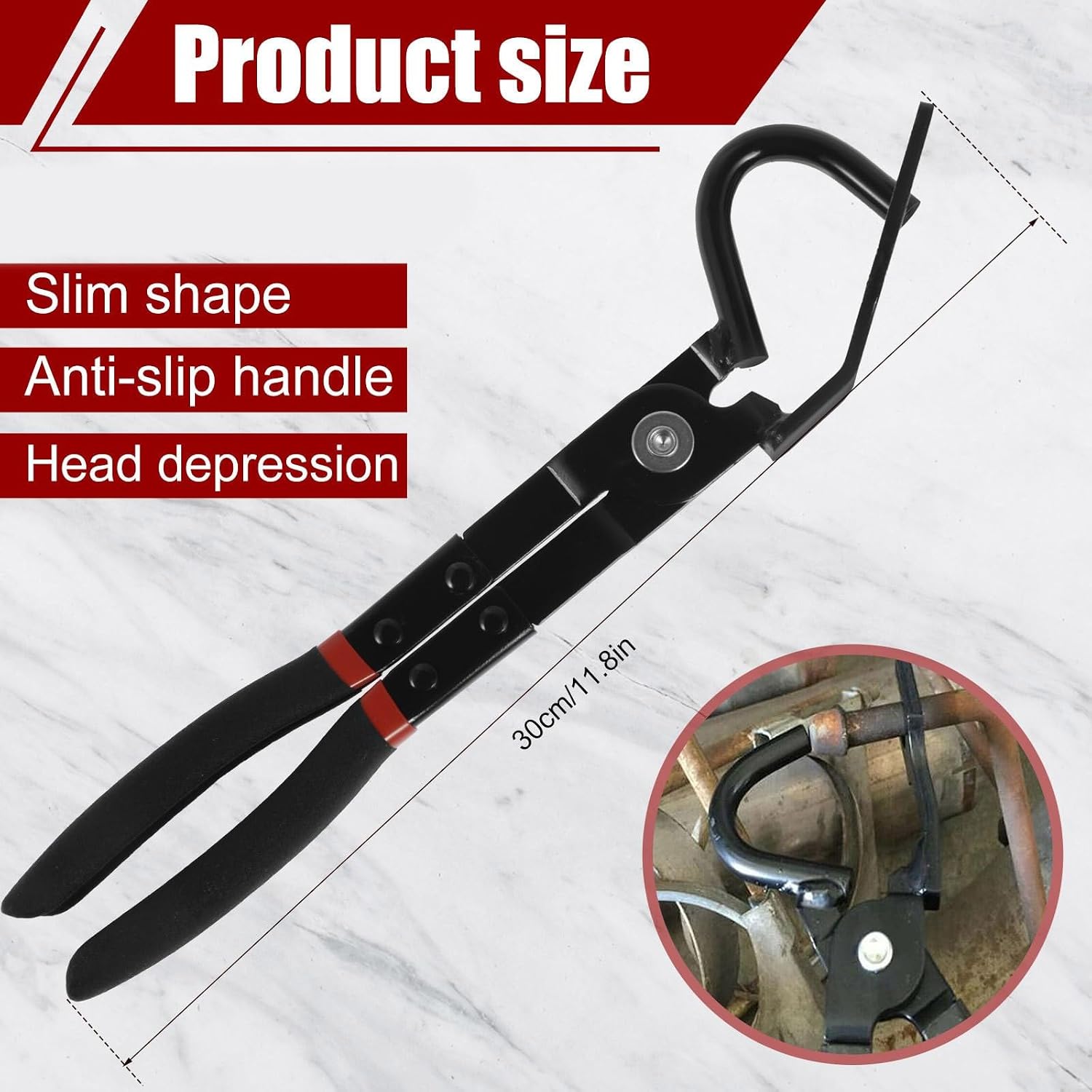 Car Exhaust Rubber Pad Detaching Plier with Unique Hook Designs Exhaust Brackets Removal Plier Simple Operate Car Pipe Tool
