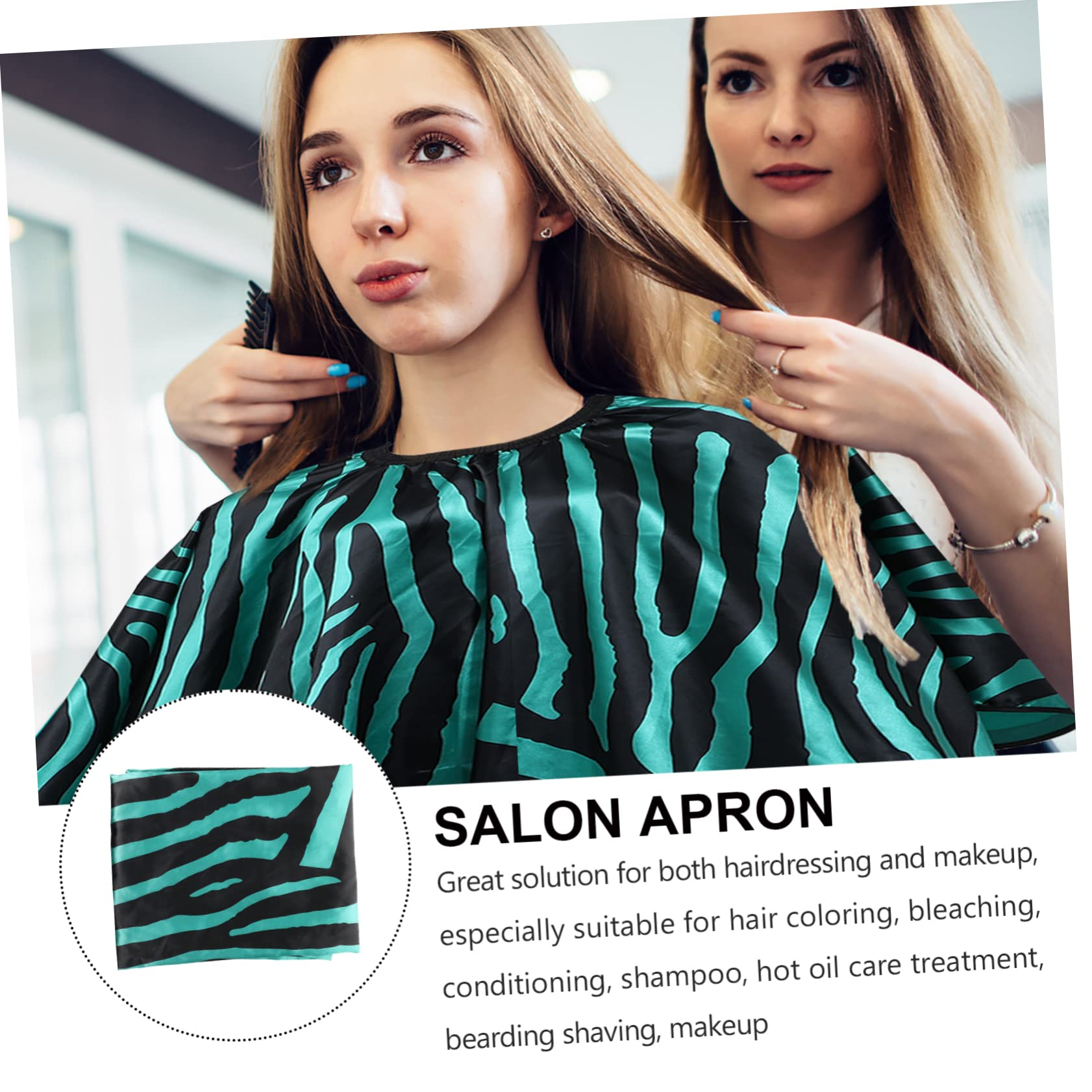 Capa de Satén para Cortar el Pelo, Capa de Peluquería Transpirable Cuello Ajustable, Adecuado para Barberías y Salones Profesionales