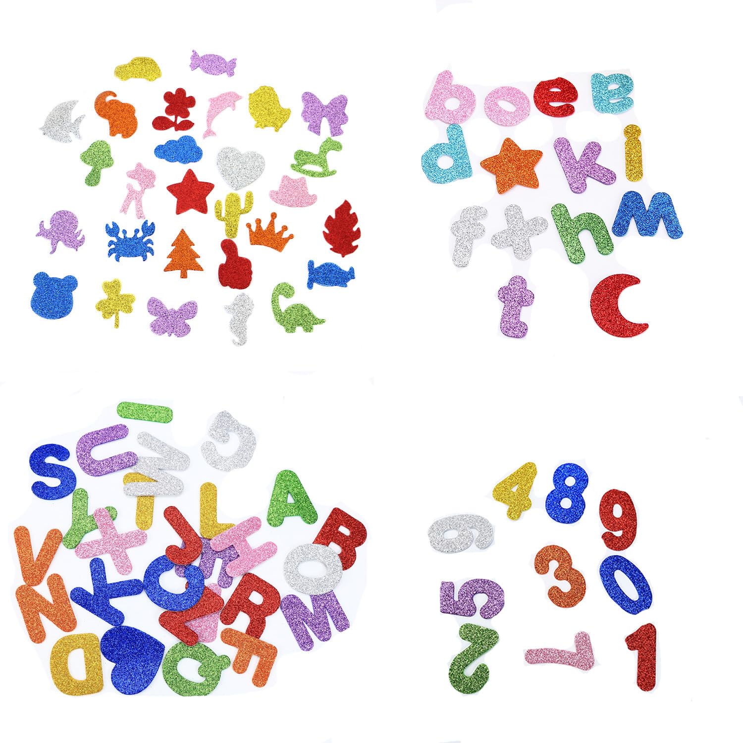 Stickers Paillettes Pour Artisanat Diy Décoratio, Lettres Autocollantes En Mousse, Stickers Lettres Alphabet, Lettres De L'Alphabet En Mousse Couleurs