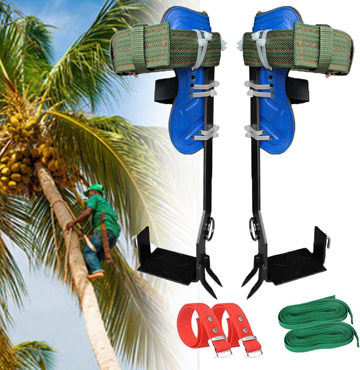 Tree Climbing Spike, 304 Stainless Steel Tree Climbing Tool, Pole Climbing Spikes Adjustable Climbing Tree Shoes Non-Slip Pedal For Hunting Observation, Picking Fruit, Jungle Survival And More,1claws