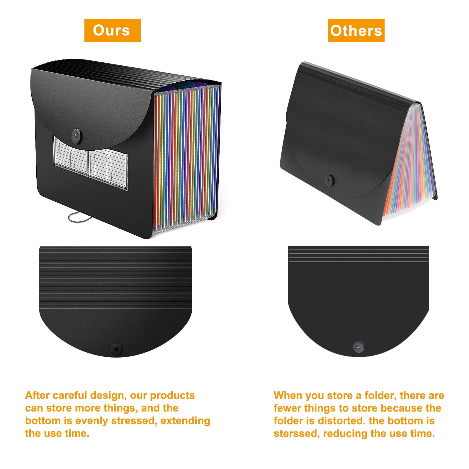 Folder File Organizer Pockets Receipt Paper Folders Expanding Receipts