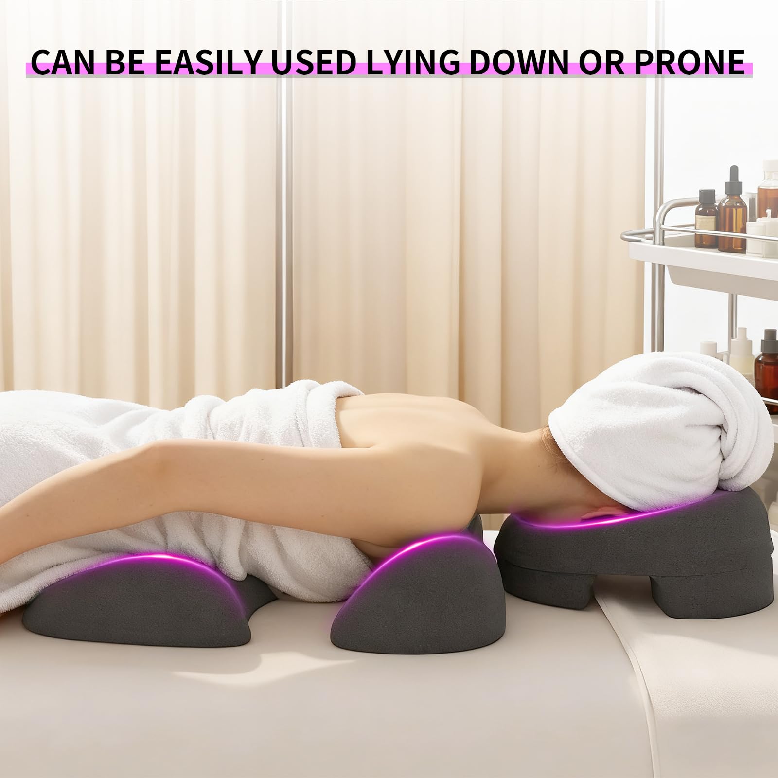 JAOGAUS Cuscino Massaggiante per il Viso, Cuscino di Supporto per il Torace, per il Viso, Fornisce Supporto per la Posizione Dello Stomaco, per Dormire Adatta per Saloni di Bellezza o SPA
