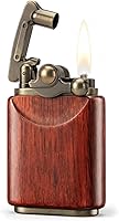 Vista 1 de Rosewood Wooden Case Antique Type Soft Flame Rocker Arm Petrol Kerosene Lighter