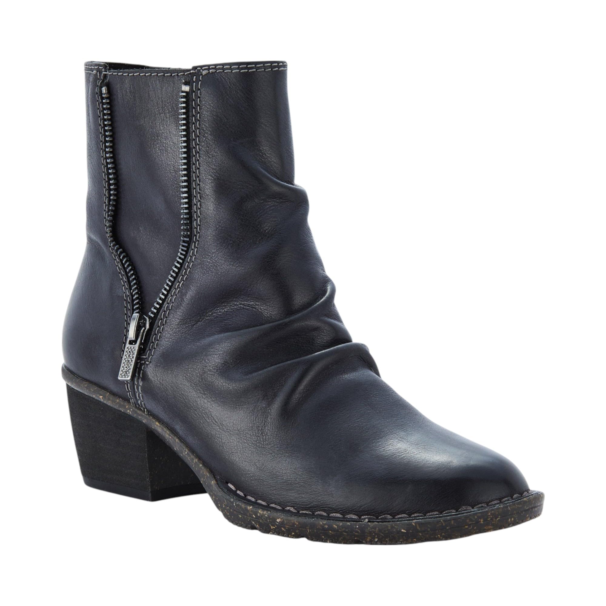 CLARKS Womens Kastela Zip Black Leather 7 M