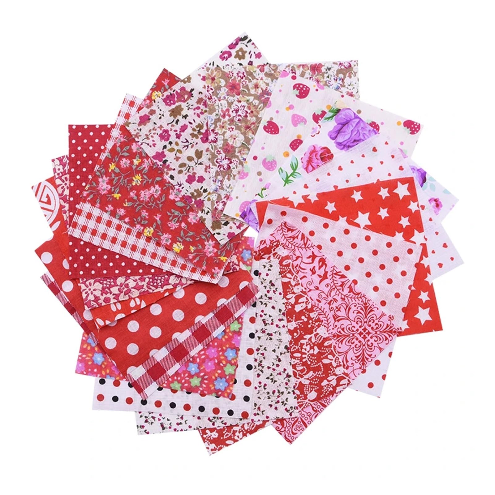 Patchwork Stoffe 50 Stück 10 x 10 cm gemischter Stil, quadratisch, Patchwork-Baumwollstoff, Stoff, DIY, Nähen, Blumendruck, Stoffe