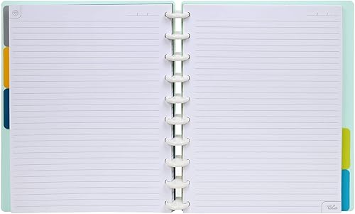 Vista 131 de Talia - Agenda personalizable con aros, (Fireworks Deep Lake, con discos Deep Lake, tamaño mediano (7.5 x 9.75 pulgadas).