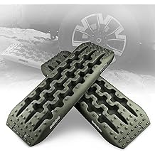 Traction Boards Recovery Tracks Tire Ladder 4WD Recovery Mat for 4X4 Offroad Sand Snow Mud Track (Olive)