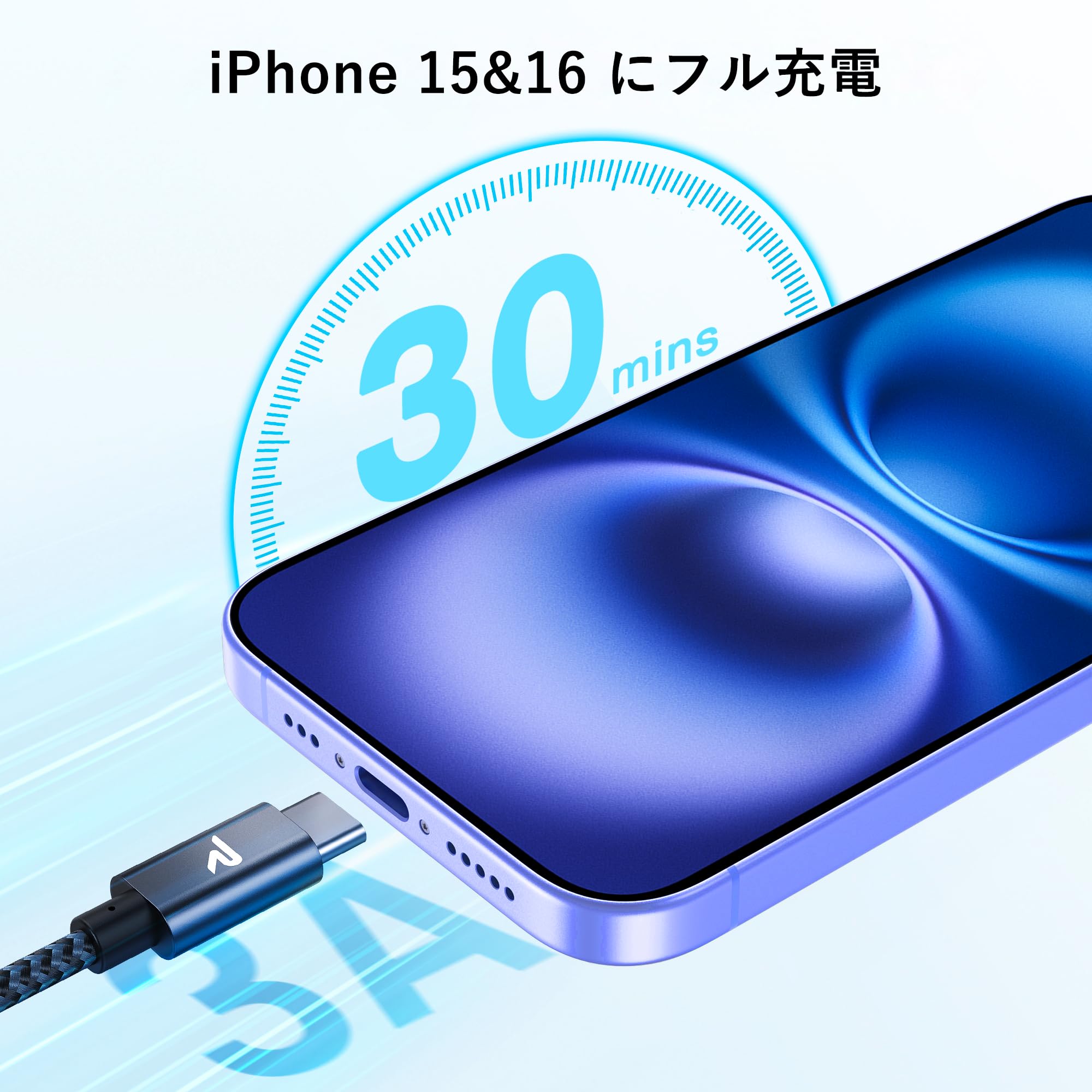 Amazon.co.jp: 【2本セット】RAMPOW USB C ケーブル【1m+1m/グレー PD 