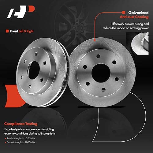 Miniatura 3 de A-Premium Kit de rotores de freno de disco delantero y pastillas de cerámica con pinzas compatibles con Chevrolet Tahoe 95-00, Blazer 92-94, K1500