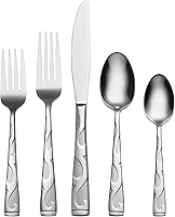 Oneida Tuscany 20-Piece Flatware Set Service for 4 - Elegant Scrollwork 18/0 Stainless Steel, Dishwasher Safe